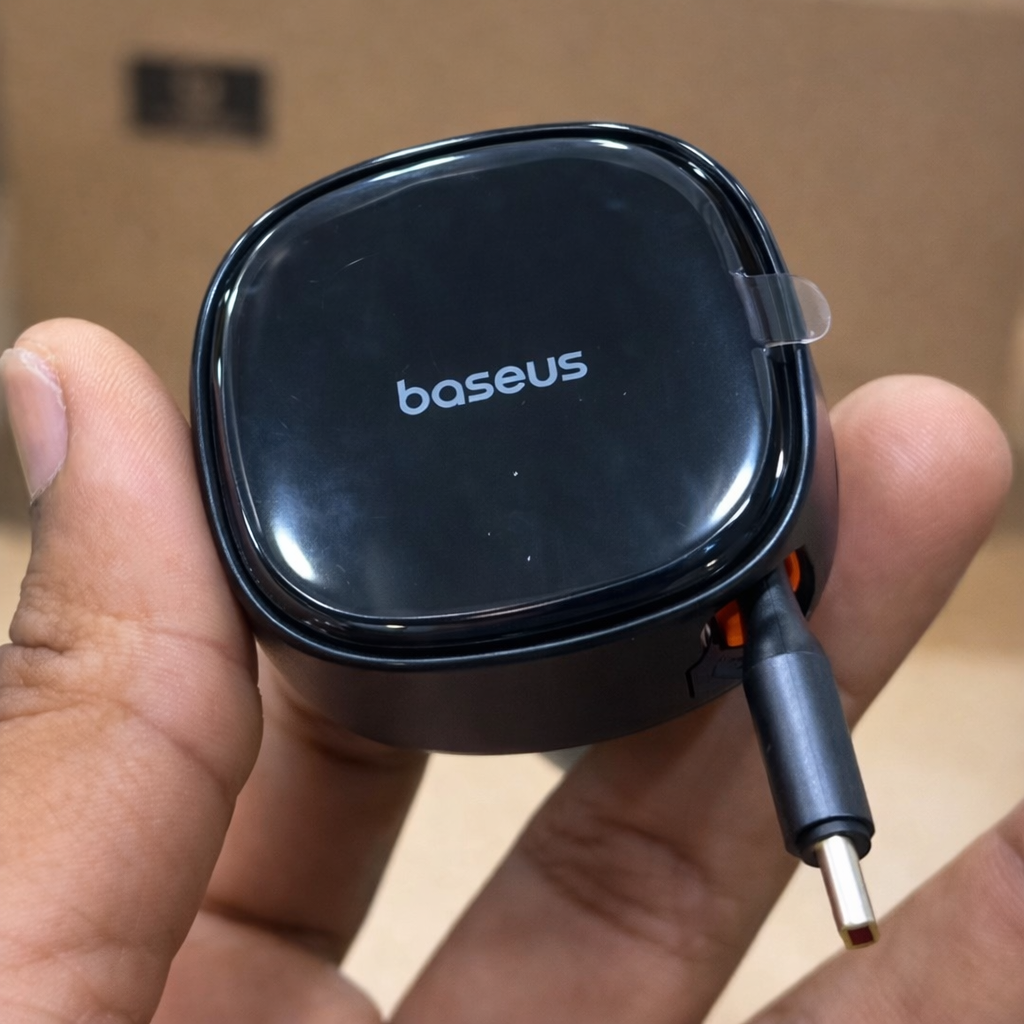 Baseus 60W Dual USB Car Charger with Retractable Type-C Cable