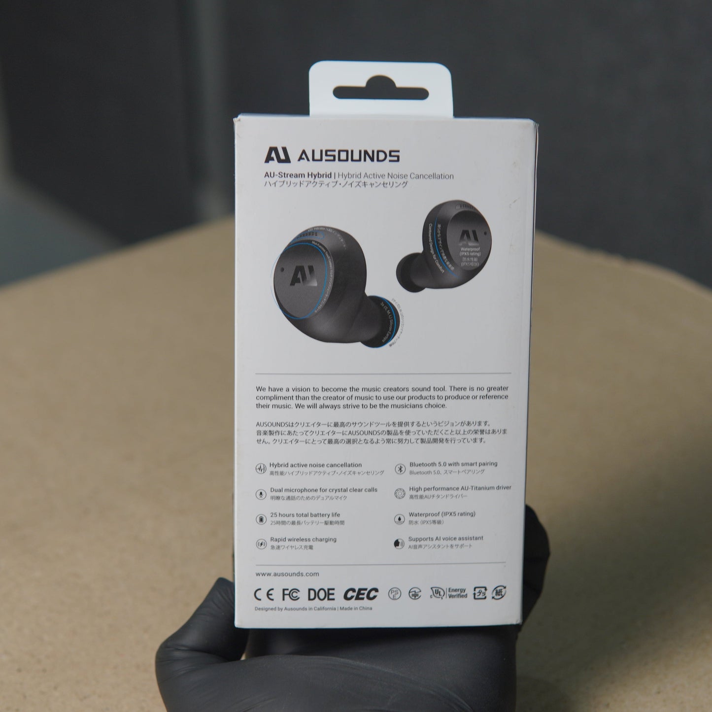 AuSounds AU Stream Hybrid Wireless Earbuds – Black