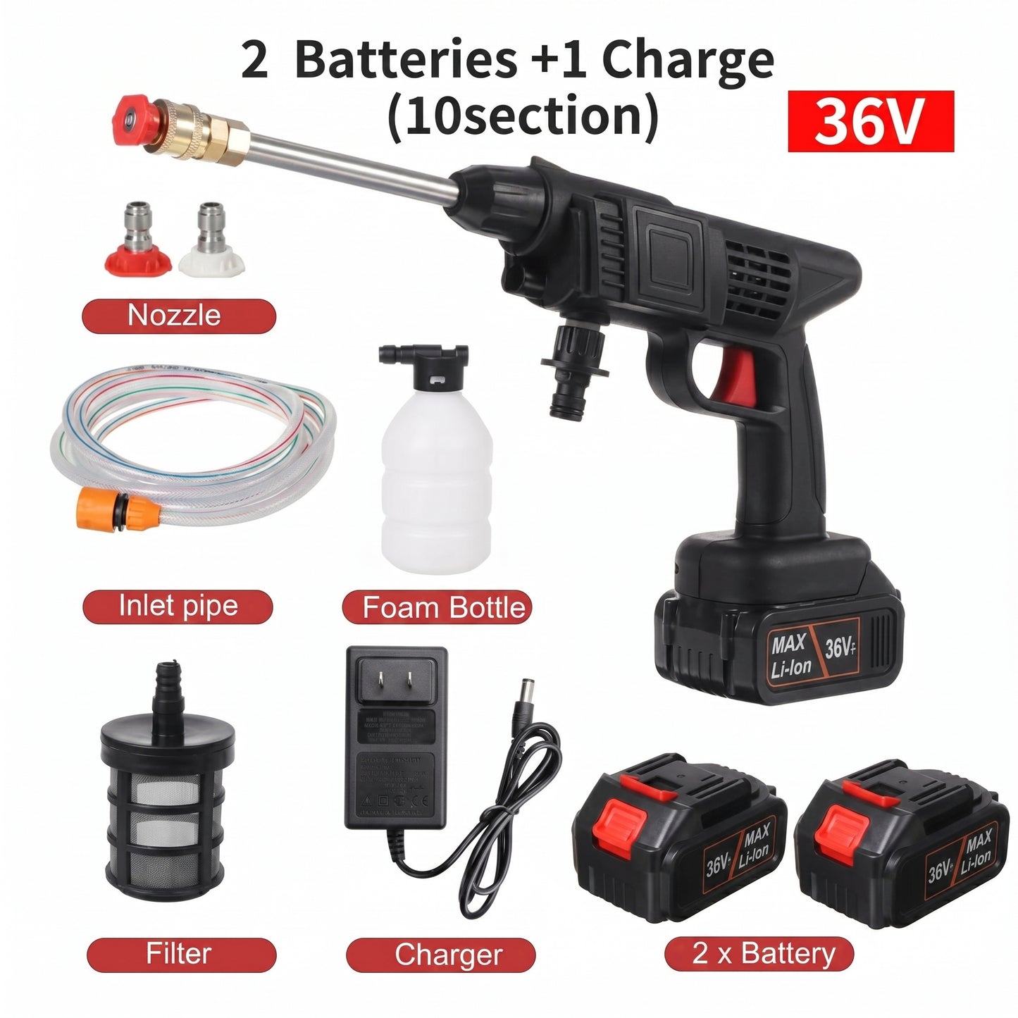 Cordless High Pressure Car Washer – Rechargeable | Foam Spray