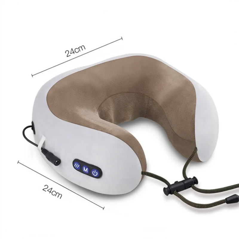 Smart Rechargeable U-Shaped Neck Massage Pillow with 360° Support & Travel Comfort
