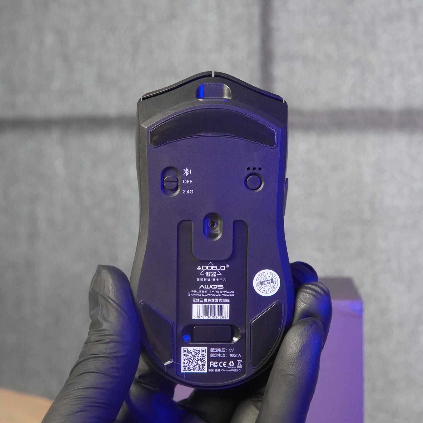 AOQELO AWQ5 Wired + Bluetooth + Wireless Tri-Mode Mouse