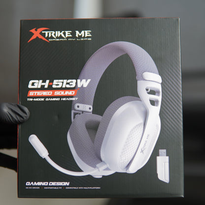 XTRIKE ME GH-513W Tri-Mode Wireless Gaming Headset – White