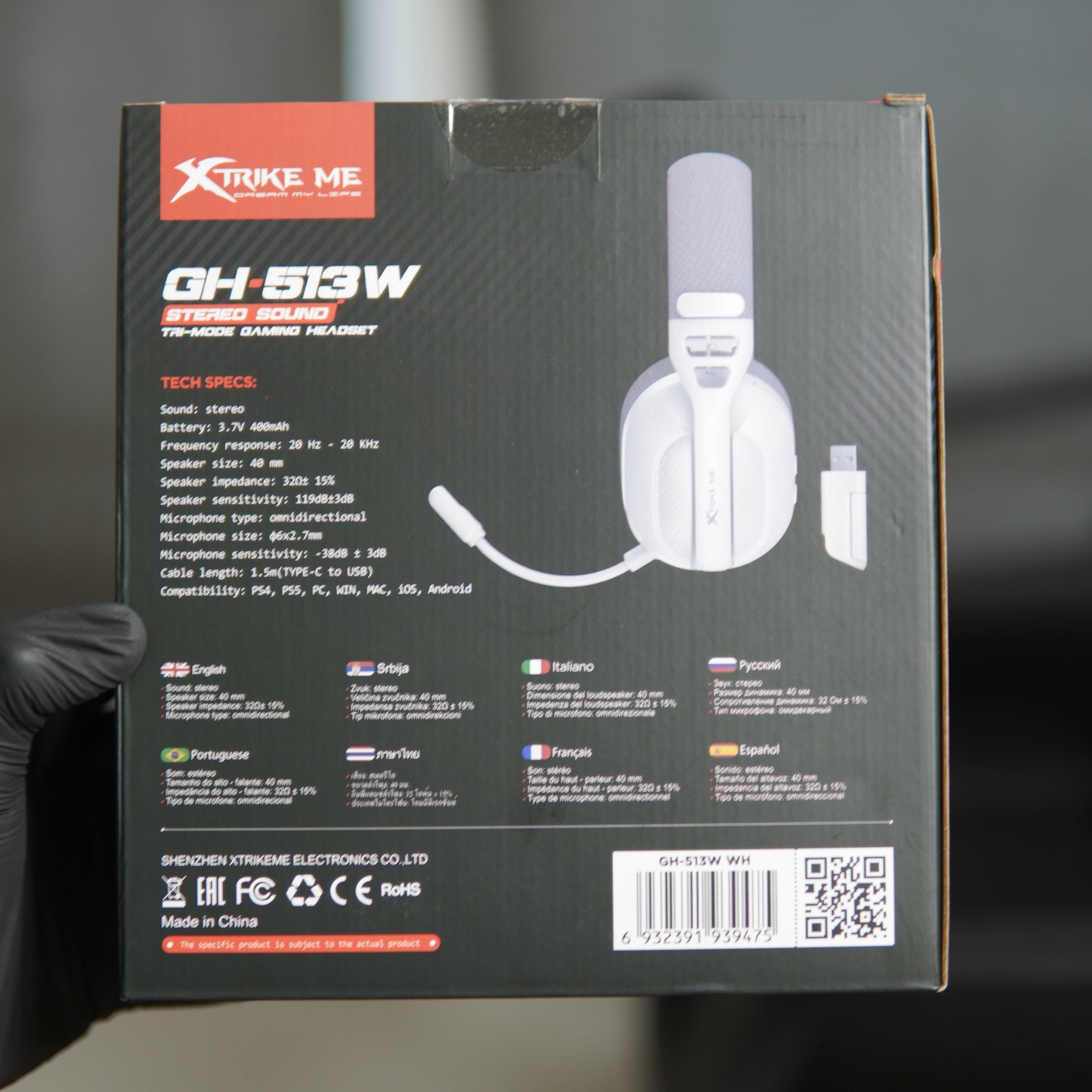 XTRIKE ME GH-513W Tri-Mode Wireless Gaming Headset – White