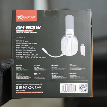 XTRIKE ME GH-513W Tri-Mode Wireless Gaming Headset – White
