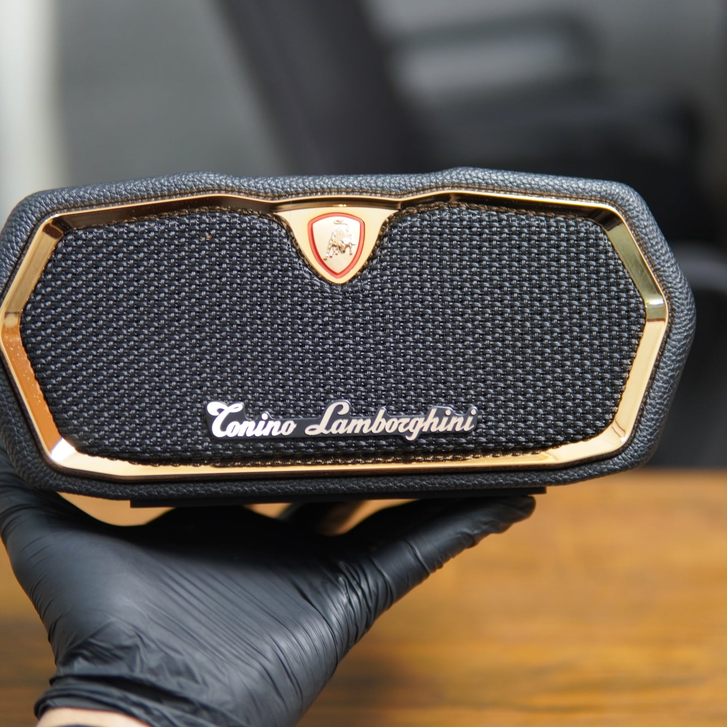 Tonino Lamborghini 18 Karat Gold-Plated Leather Bluetooth Speaker