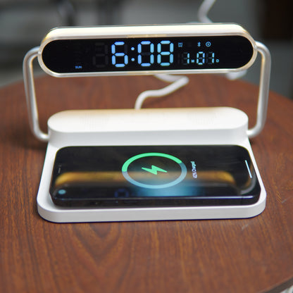 4 in 1 Wireless Charger with Bluetooth Speaker, Clock Display & Night Light