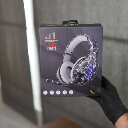 J1 RGB Gaming Headset with Noise-Canceling Microphone
