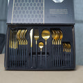 24-Piece Cutlery Set – Black & Gold