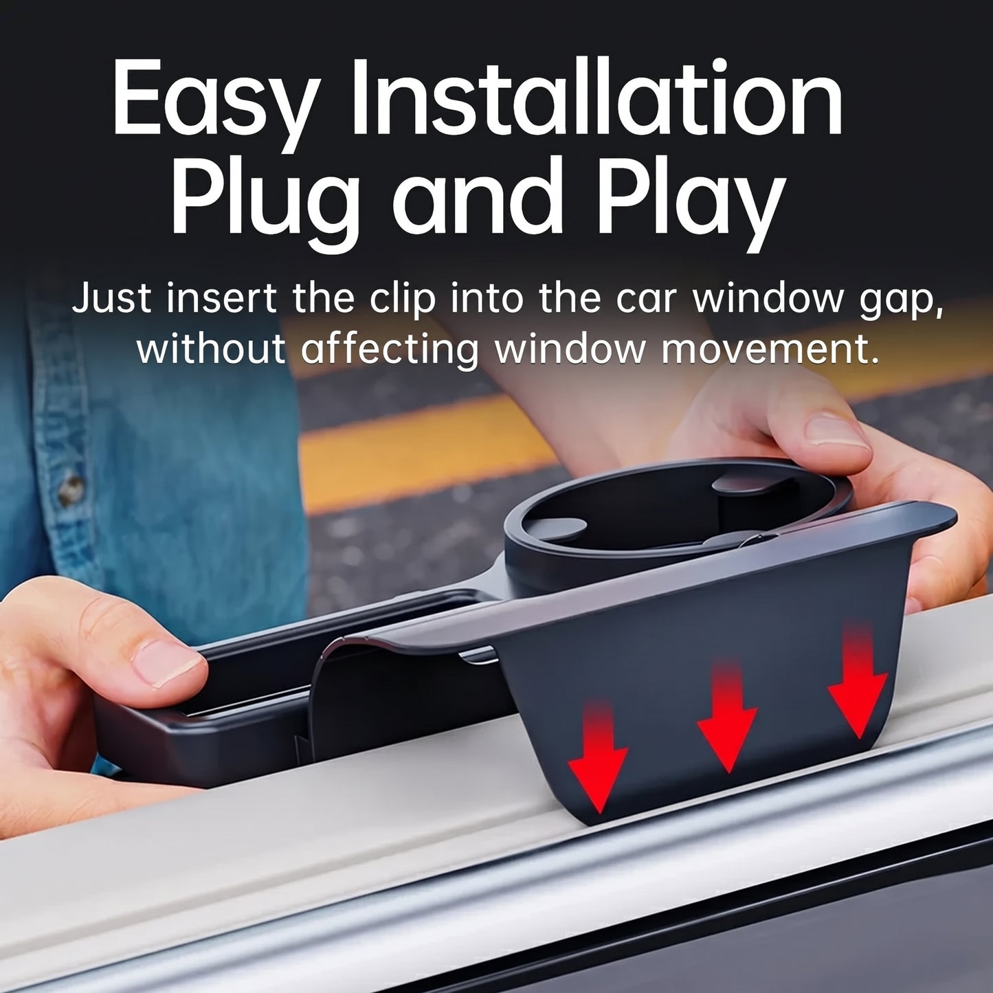 4-in-1 Car Window Storage Organizer , Phone & Cup Holder Tray