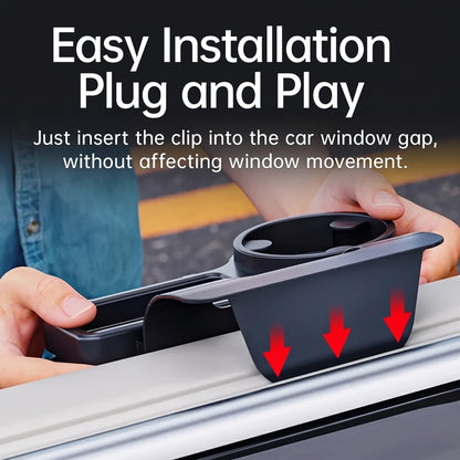 4-in-1 Car Window Storage Organizer , Phone & Cup Holder Tray