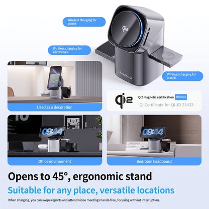 MAXCO 3 in 1 Rotating Wireless Charger