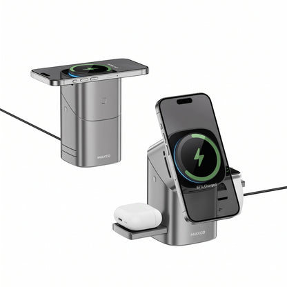 MAXCO 3 in 1 Rotating Wireless Charger