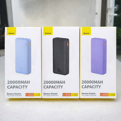 Baseus Airpow 20000mAh PD 20W Fast Charge Power Bank
