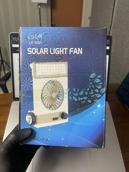 4-in-1 Solar-Powered LED Light and Fan System
