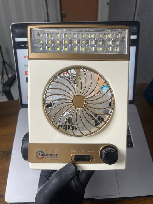 4-in-1 Solar-Powered LED Light and Fan System