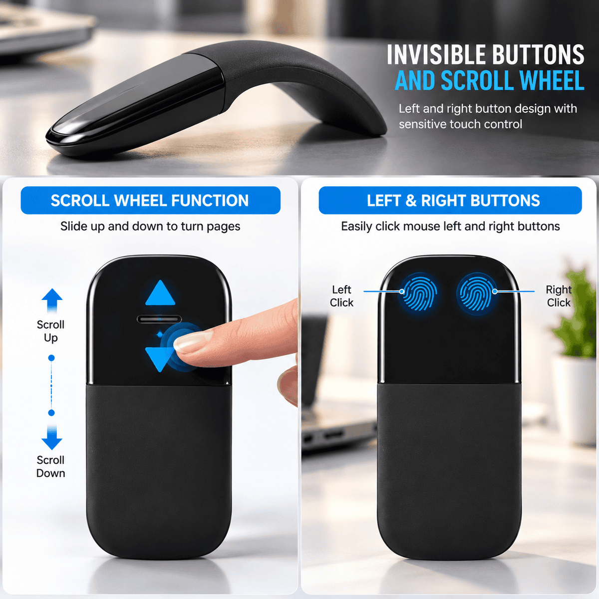 Foldable Wireless Touch Mouse
