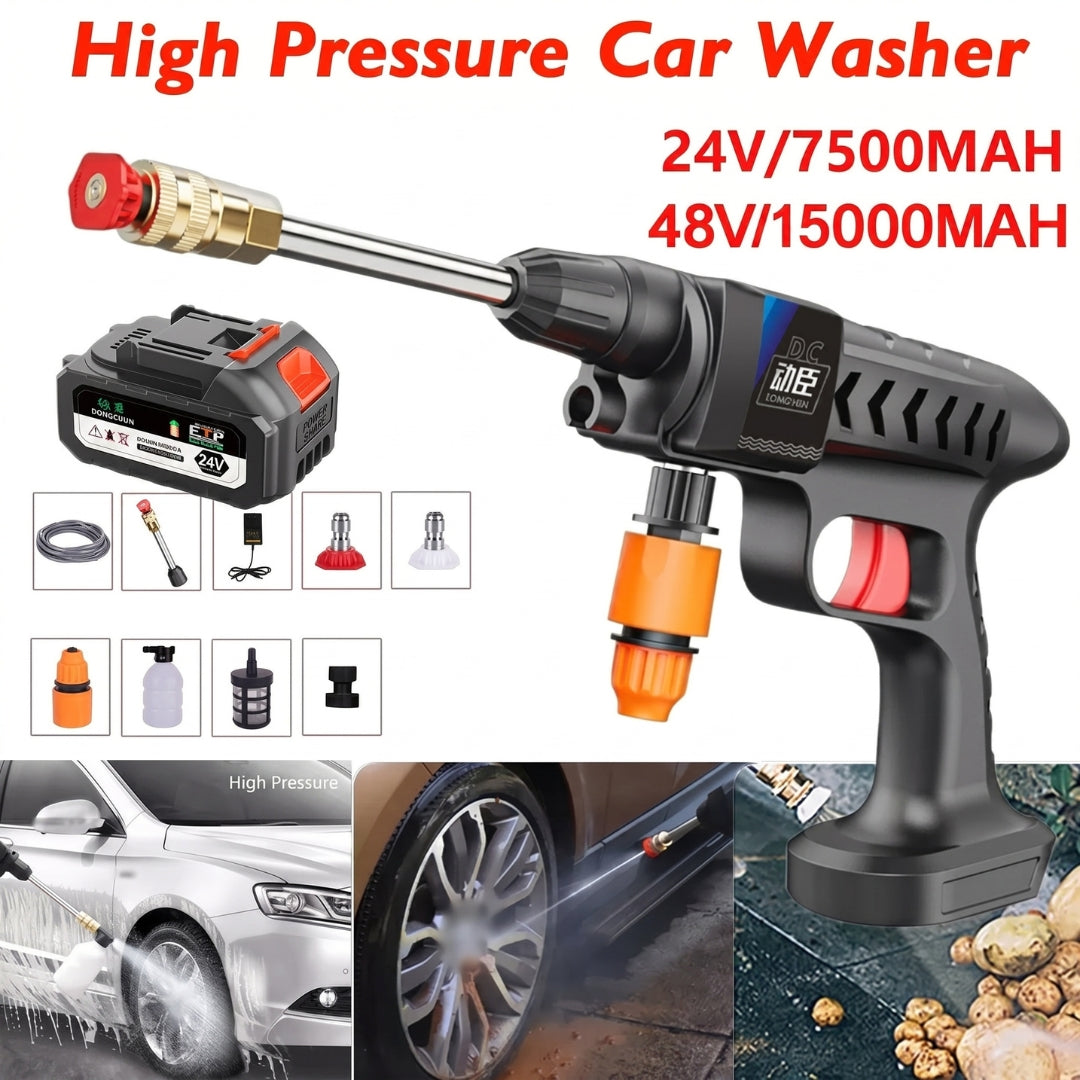 Cordless High Pressure Car Washer – Rechargeable | Foam Spray
