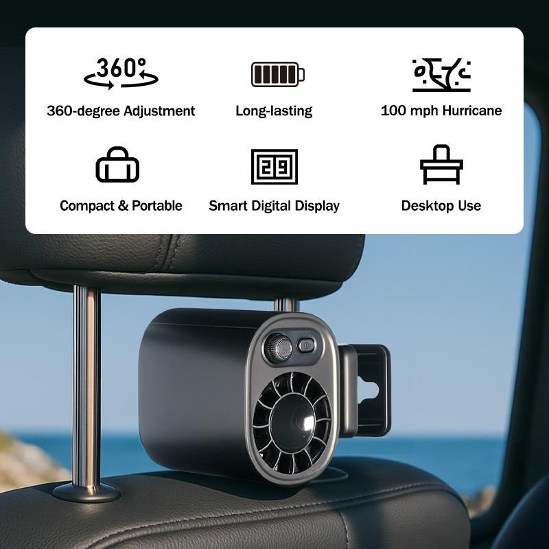 Portable Car  Clip Fan 360° Rotatable