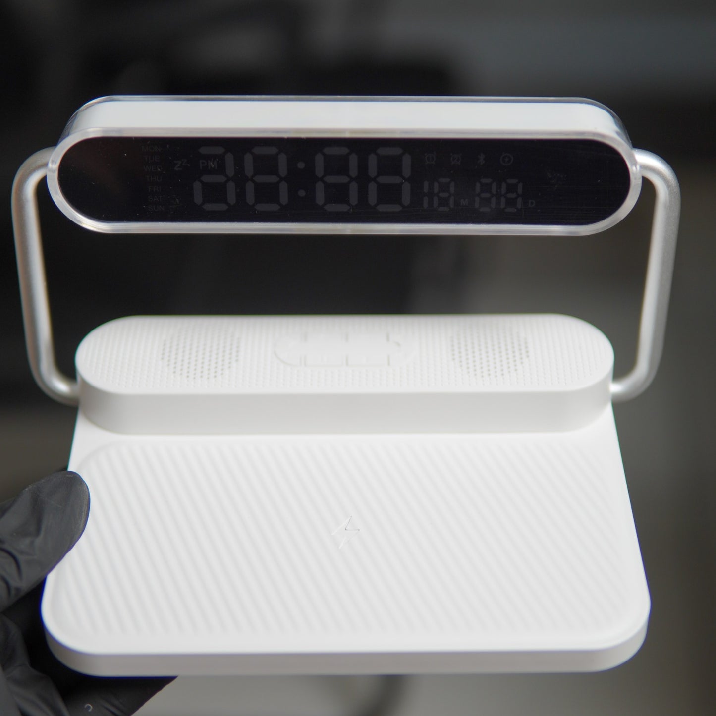 4 in 1 Wireless Charger with Bluetooth Speaker, Clock Display & Night Light