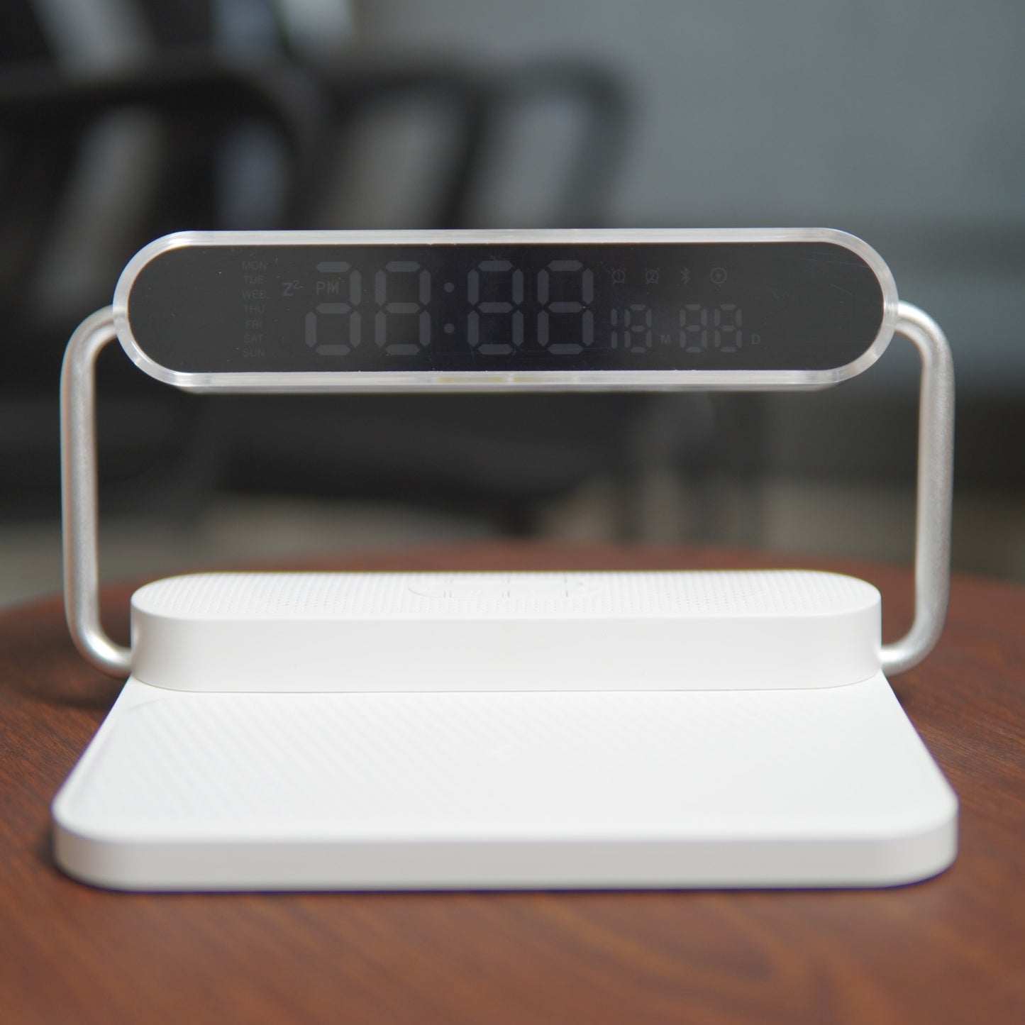4 in 1 Wireless Charger with Bluetooth Speaker, Clock Display & Night Light