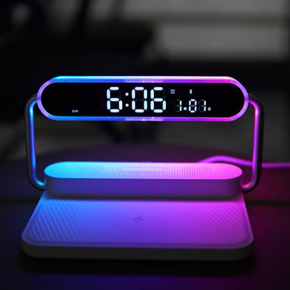 4 in 1 Wireless Charger with Bluetooth Speaker, Clock Display & Night Light