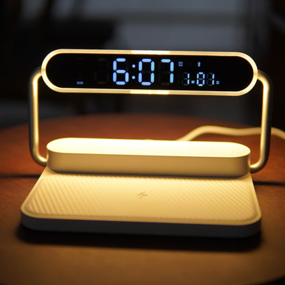 4 in 1 Wireless Charger with Bluetooth Speaker, Clock Display & Night Light