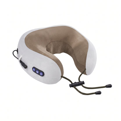 Smart Rechargeable U-Shaped Neck Massage Pillow with 360° Support & Travel Comfort