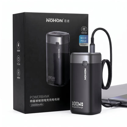 100W PD Fast Charging Power Bank – 20,000mAh High-Capacity Portable Charger
