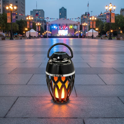TikiTunes Portable Bluetooth 5.0 Indoor/Outdoor Wireless Speaker, LED Torch Atmospheric Lighting Effects