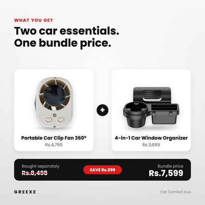 Car Comfort Duo bundle price – Rs.7,599 instead of Rs.8,498 bought separately