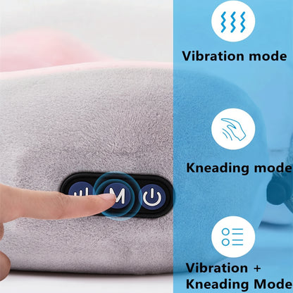 Smart Rechargeable U-Shaped Neck Massage Pillow with 360° Support & Travel Comfort